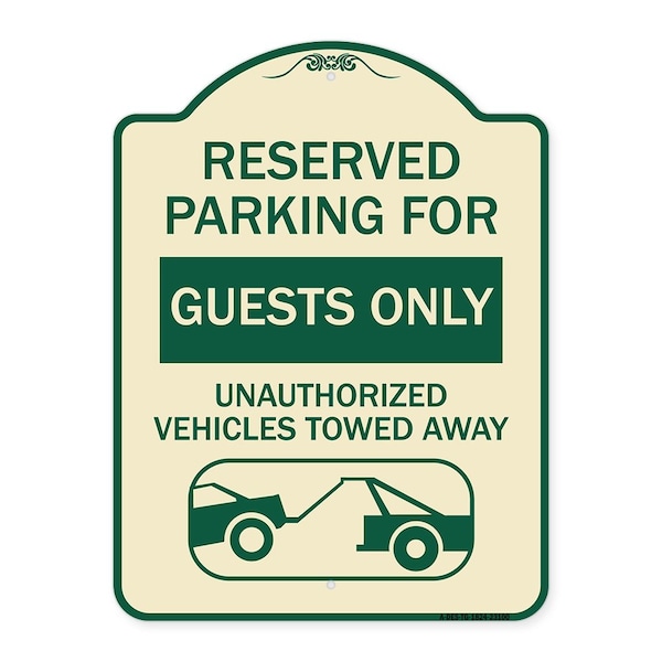 Reserved Parking for Guests Only Unauthorized Vehicles Towed Away With Tow Away Grap, TG-1824-23100